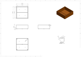 CorTenstaal plantenbak `Robuste` 1200x1200x400mm