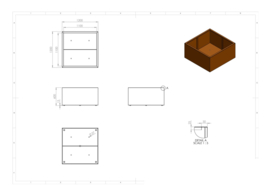 CorTenstaal plantenbak `Robuste` 1200x1200x600mm