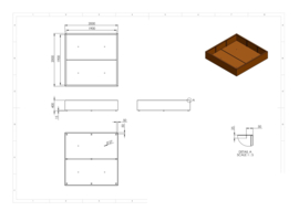 CorTenstaal plantenbak `Robuste` 2000x2000x400mm