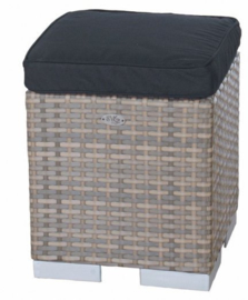 wicker blokzit 'Leon' cappuccino - plat vlechtwerk