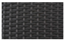 6-delige wicker Loungeset 'Pamplona'  zwart  - plat vlechtwerk