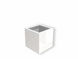 Hoogglans polyester plantenbak `Cubo` 600x600x600mm