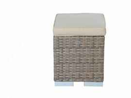 wicker blokzit 'Leon' cappuccino - plat vlechtwerk