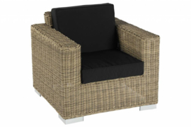 1 persoons wicker Loungestoel 'Salamanca' naturel - rond vlechtwerk