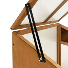 Houten kweekkasje (tuinbroeikas) 'Garden Loft' bruin met 2 etages - 97,5x49x60 cm (HxBxL)