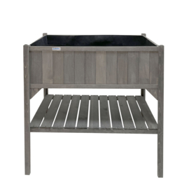 Houten plantenbak met kweekbak (tuinbroeikas) 'Little Eden' grijs met 2 etages - 97,5x49x120 cm (HxBxL)