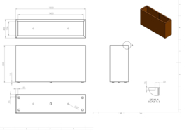 CorTenstaal plantenbak 'Robuste' 1500x400x800mm