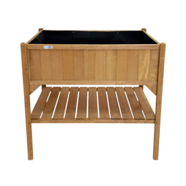 Houten plantenbak met kweekbak (tuinbroeikas) 'Little Eden' bruin met 2 etages - 97,5x49x120 cm (HxBxL)