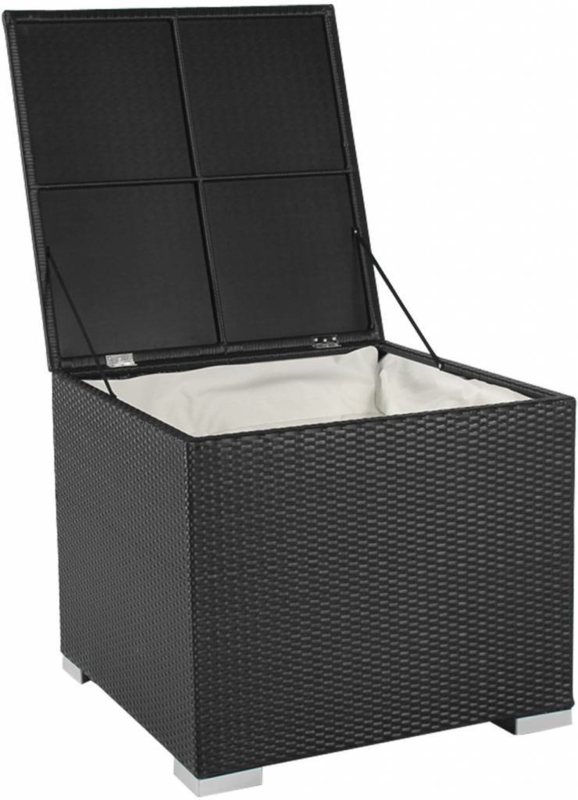 Auroch Dader multifunctioneel wicker opbergbox 'Pamplona II' zwart - plat vlechtwerk | Wicker Opbergboxen  | De Olijfgaard