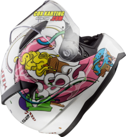 LS2 helm FF353 Rapid Mini Crazy Pop - Glans wit roze M