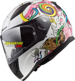 LS2 helm FF353 Rapid Mini Crazy Pop - Glans wit roze M