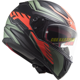 LS2 Helm FF353 Rapid Gale Mat zwart rood groen L