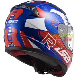 LS2 Helm FF353 Rapid Stratus Glans blauw rood wit XS