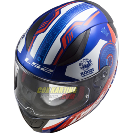 LS2 Helm FF353 Rapid Stratus Glans blauw rood wit XS