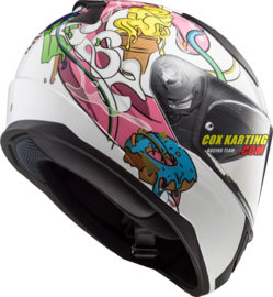 LS2 helm FF353 Rapid Mini Crazy Pop - Glans wit roze S