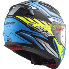 LS2 Helm FF353 Rapid Gale Mat zwart/Blauw/Fluo Geel XS