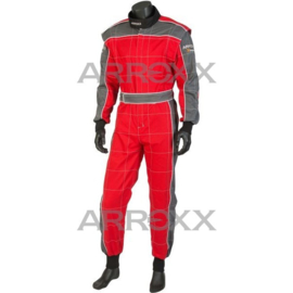 Arrox Overall Katoen Xbase, Rood-Grijs