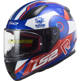 LS2 Helm FF353 Rapid Stratus Glans blauw rood wit S