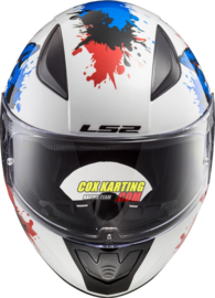 LS2 helm FF353 Rapid Mini Monster - Glans wit blauw rood S