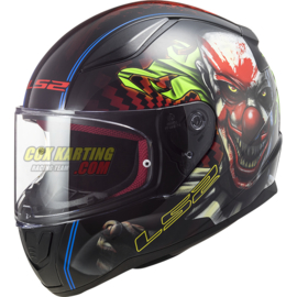 LS2 Helm FF353 Rapid Happy Dreams-Glans zwart clown (glow in the dark) XS