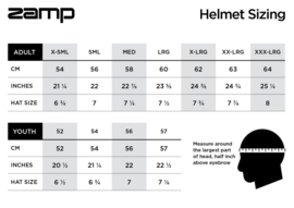 Overtreden Kinderachtig beneden Zamp Helmet Maattabel | Zamp Helmets Maattabel | COXKARTING.COM