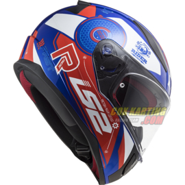 LS2 Helm FF353 Rapid Stratus Glans blauw rood wit XS