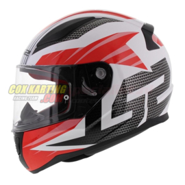 LS2 Helm FF353 Rapid Grid Gloss White Red