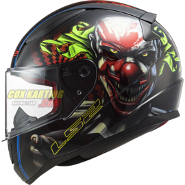 LS2 Helm FF353 Rapid Happy Dreams-Glans zwart clown (glow in the dark) XS