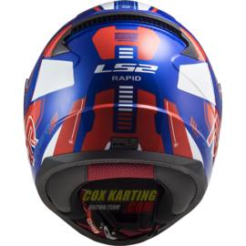 LS2 Helm FF353 Rapid Stratus Glans blauw rood wit XS