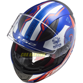 LS2 Helm FF353 Rapid Stratus Glans blauw rood wit XS