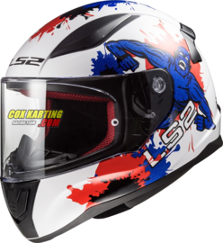 LS2 helm FF353 Rapid Mini Monster - Glans wit blauw rood S