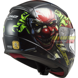 LS2 Helm FF353 Rapid Happy Dreams-Glans zwart clown (glow in the dark) XS