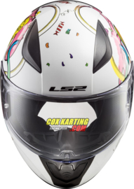 LS2 helm FF353 Rapid Mini Crazy Pop - Glans wit roze M