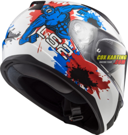 LS2 helm FF353 Rapid Mini Monster - Glans wit blauw rood S