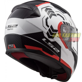 LS2 Helm FF353 Rapid Ghost Gloss White Black Red