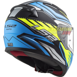 LS2 Helm FF353 Rapid Gale Mat zwart/Blauw/Fluo Geel S