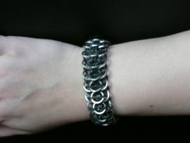 chainmaille interwoven roestvrijstalen european 4 in 1 armband (02ab003)