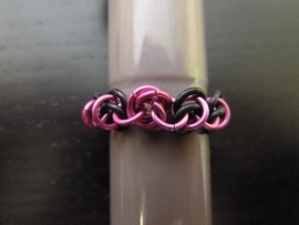 mobius ring roze/zwart