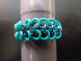 european 4in1 ring turquoise-zilver