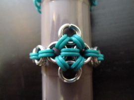 japanese star ring turquoise-zilver