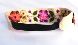 Haarband wit met bloemen