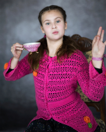 Jersey color fucsia tejido a crochet