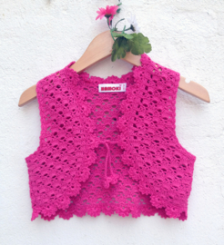 Roze gehaakte gilet