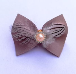 Haarclip licht roze (leer)