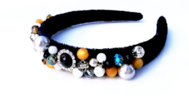 Diadeem zwart met kralen