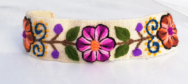 Haarband wit met bloemen