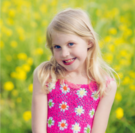 Vestido con flores a crochet
