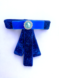 French barrette clip - blauwe strikje