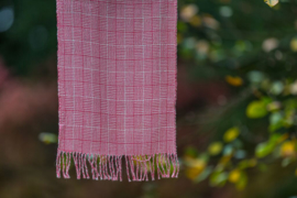 Alpaca sjaal rood en wit