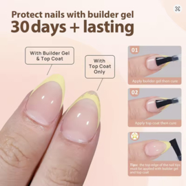 soft gel tips french square 5 kleuren (150 stuks)